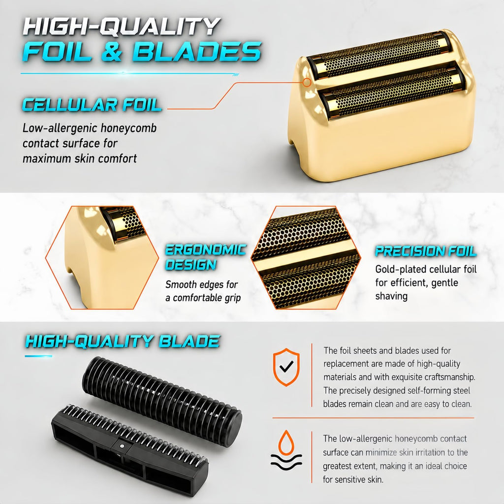 Shaver Replacement Foil & Cutters Compatible with BaBylissPRO FXFS2 Heads