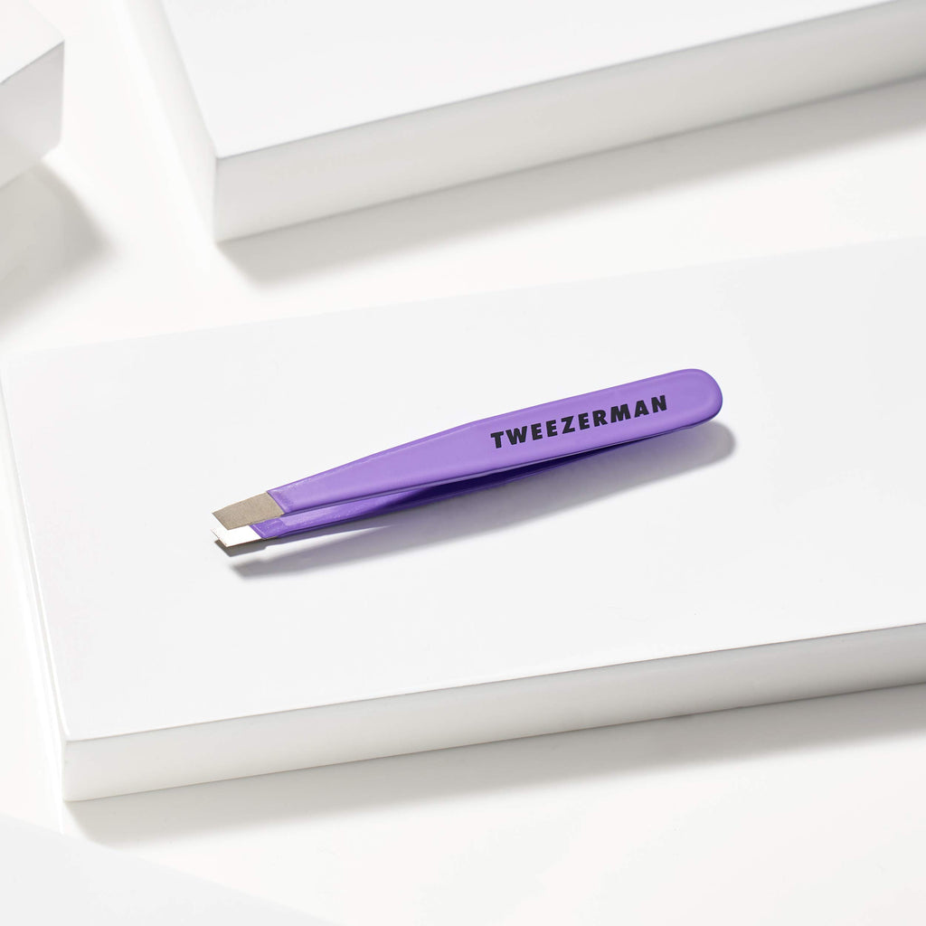 Tweezerman Mini Slant Tweezer–Tweezerman Tweezers for Eyebrows Lilac
