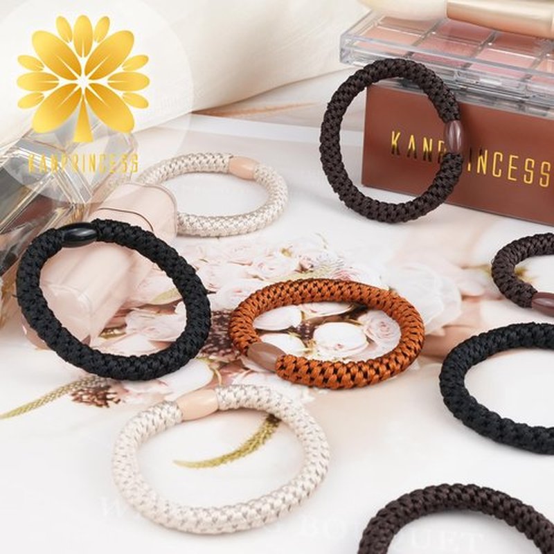 KANPRINCESS 20Pcs Hair Ties For Thick Hair, Strong Stretchy Hair Bands For Women Girls, No Slip Braided Hair Ties No Damage, Ponytail Holders-Exceptionally Secure with Gentle Hold (Set 1)