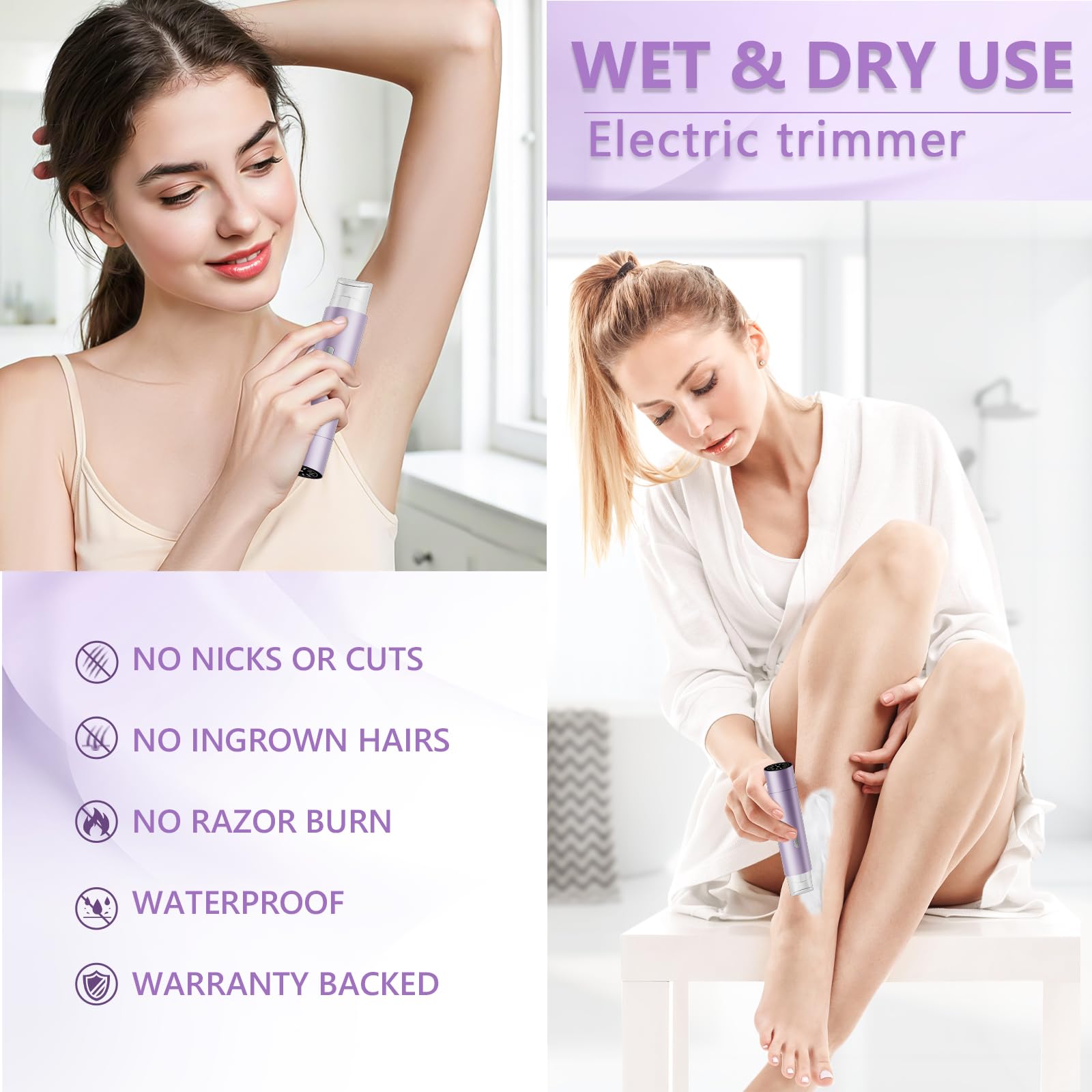 BIBWLD Women's Electric Shaver (Purple&Pink)