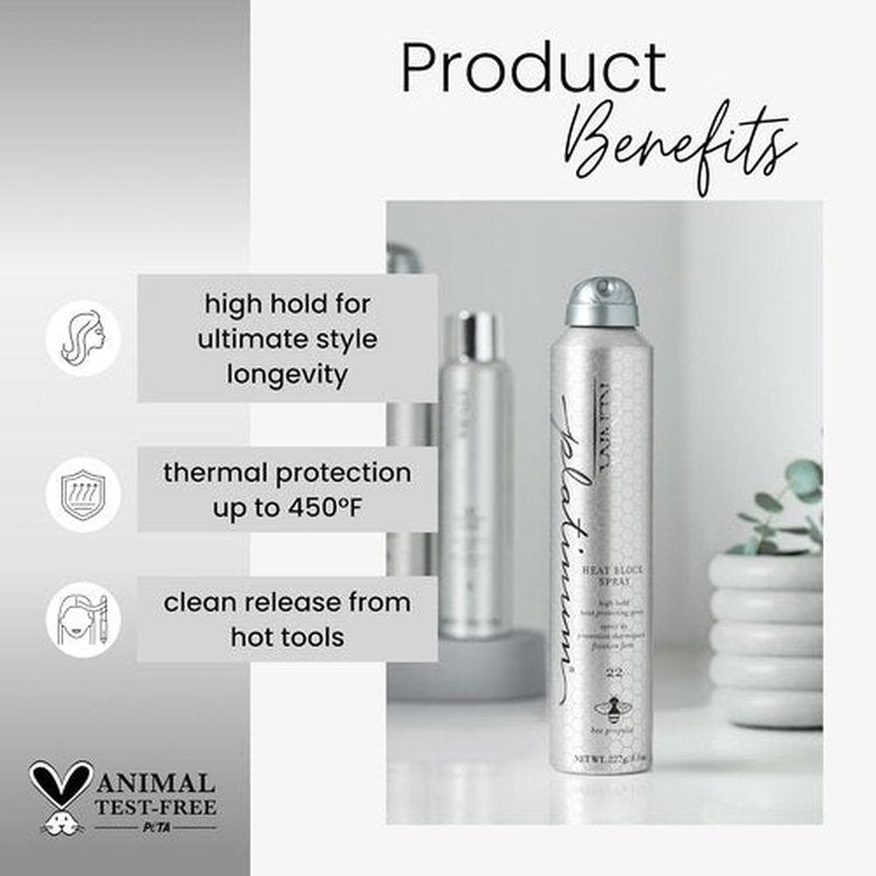 Kenra Platinum Heat Block Spray 22 - Ultimate Heat Protection Hairspray | High Hold for All Hair Types