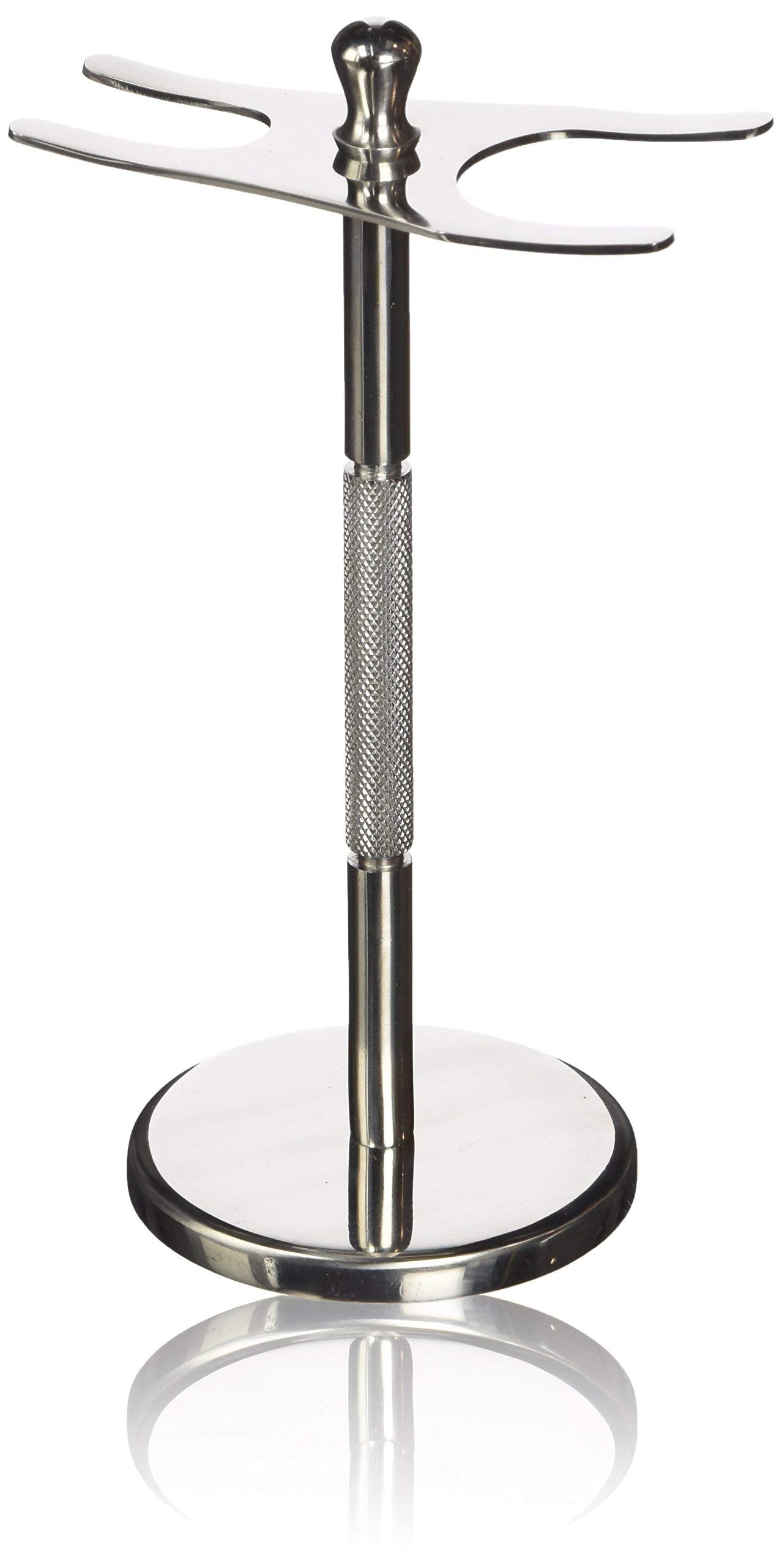 Taconic Shave, Deluxe 100% Stainless Steel Safety Razor & Shaving Brush Stand
