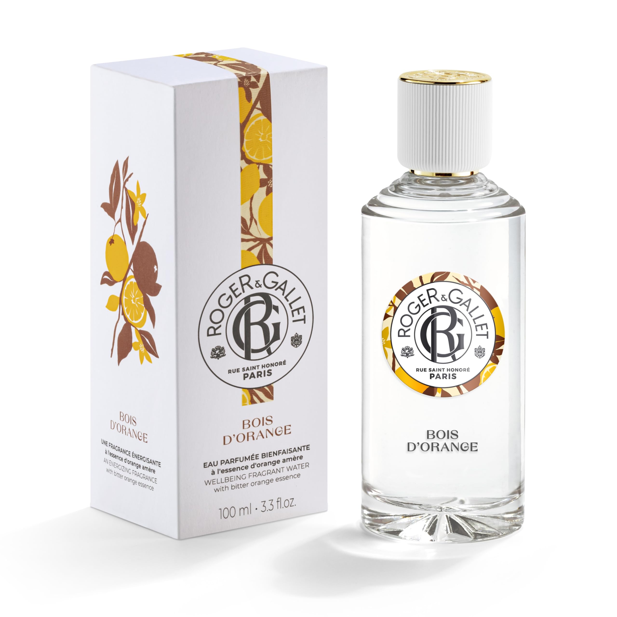 ROGER & GALLET Wellbeing Fragrant Water Spray – Light Eau Fraîche Body Mist with Natural Origin Ingredients, Refreshing Everyday Fragrance for Women (Bois d'Orange | 3.3 Oz.)