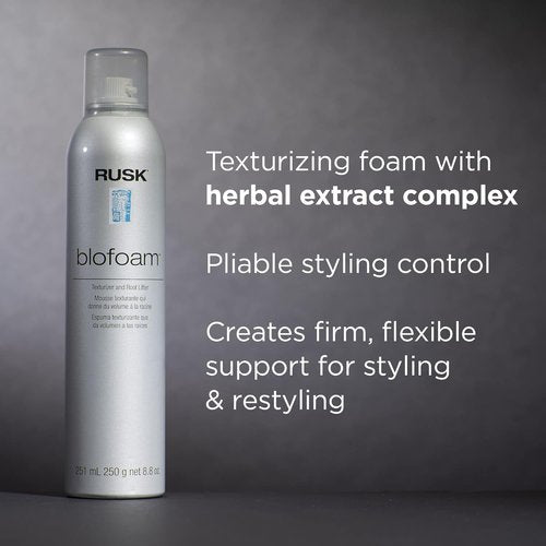 RUSK Blofoam Extreme Texture Spray - Texturizing Foam for Volume & Lift | 8.8 oz