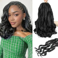 French Curl Braiding Hair, 12 Inch Curly Braiding Hair 8 Packs Bouncy French Curl Crochet Braids for Black Women Pre Stretched Loose Wavy Extensions(1B, 12Inch)