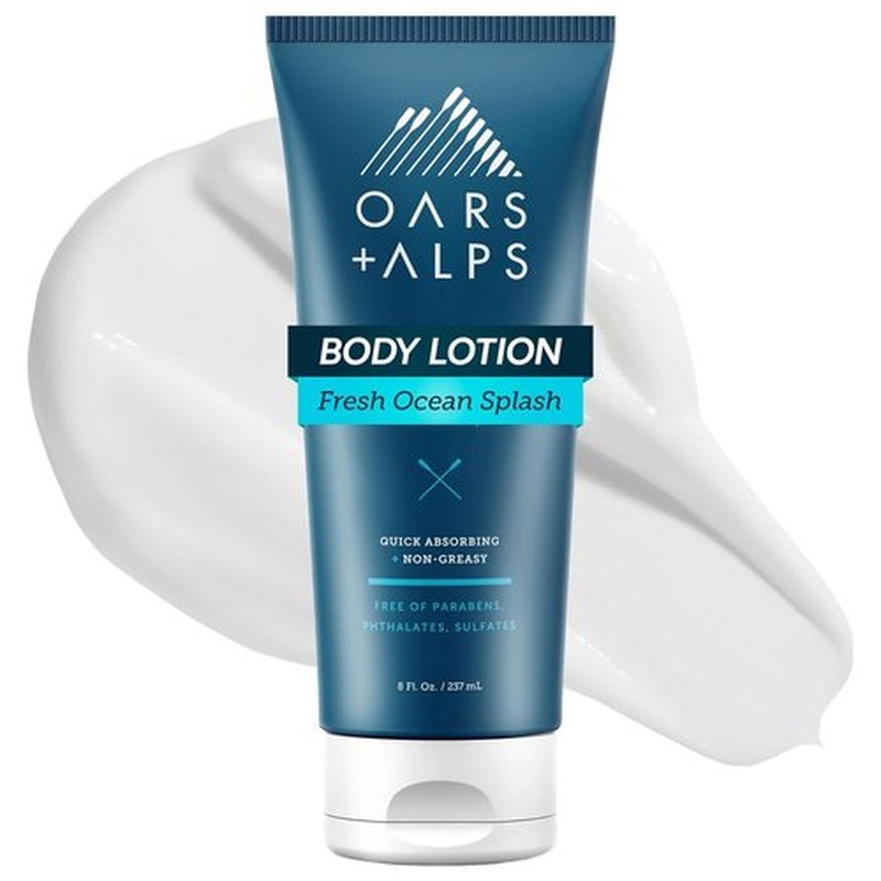 Oars + Alps Body Lotion - Hydrating Moisturizer with Vitamin E & Shea Butter | Fresh Ocean Splash, 8oz