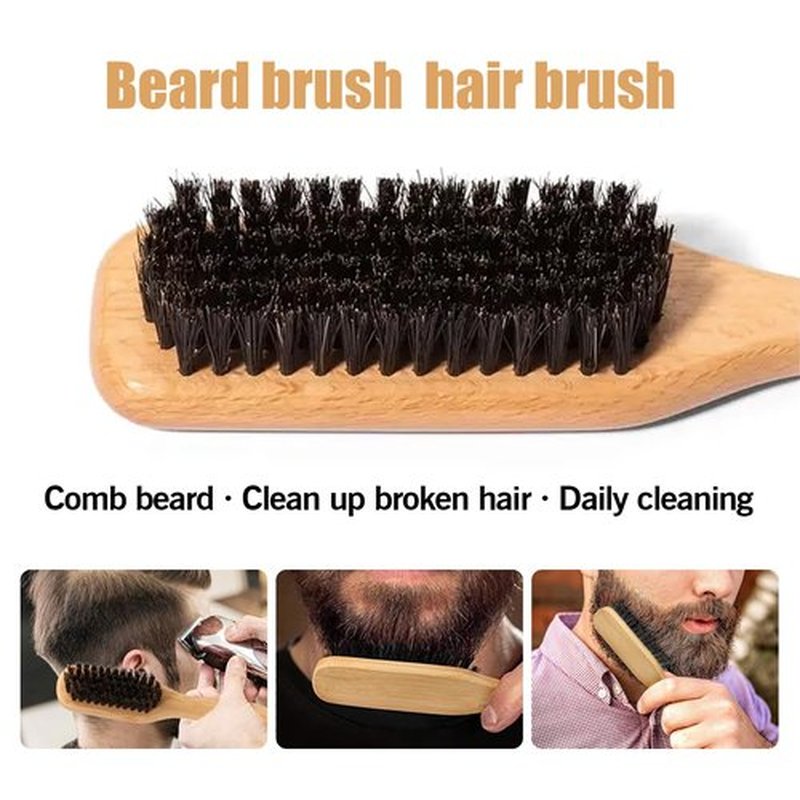 Slick Back Hair Brush & Hair Wax Stick Set for Women & Kids, Boar Bristle Brush for Sleek Sectioning & Parting, Wax Stick Control, Smooth Flyaways & Baby Hairs air Pomade Stick