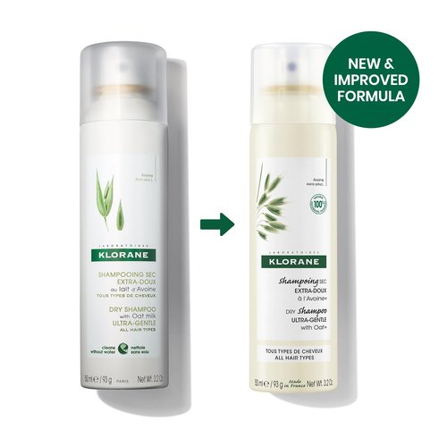 Klorane Ultra Gentle Dry Shampoo with Oat+ - Gentle Formula - Instantly Revives Hair and Eliminates Odor, Dirt, and Oils - Hypoallergenic & Vegan - Paraben & Sulfate-Free - 3.2 oz.