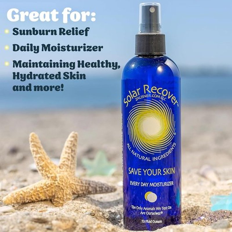 Solar Recover After Sun Moisturizing Spray - Hydrating Facial & Body Mist with Vitamin E | 12 Ounce for Sunburn Relief