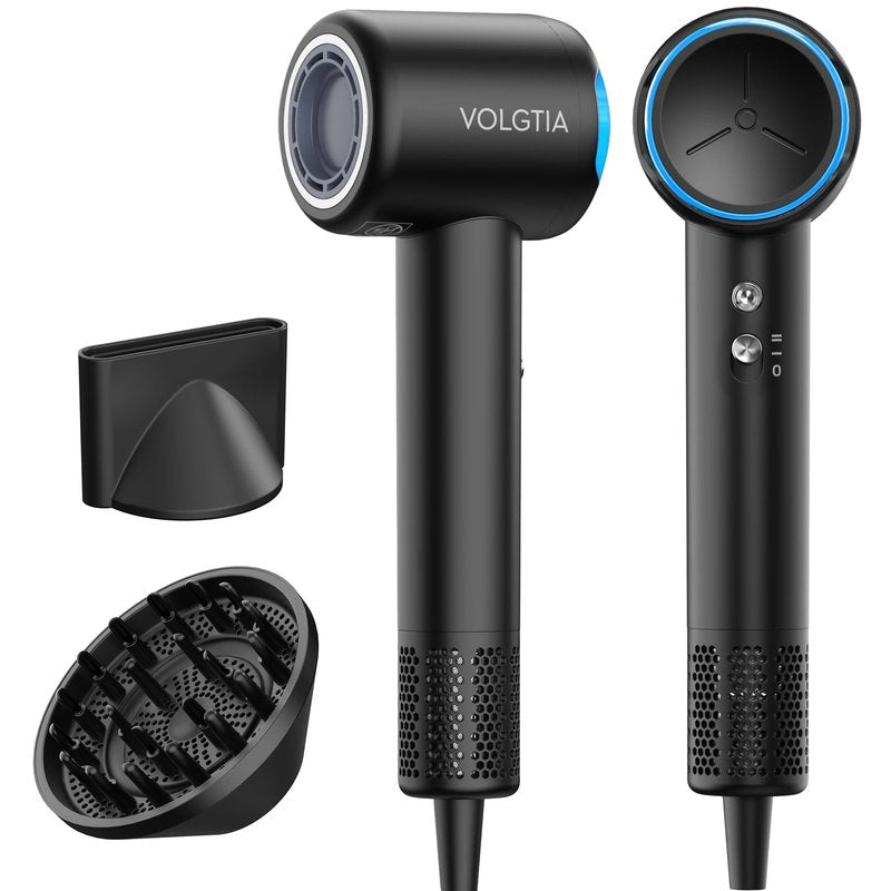 VOLGTIA Hair Dryer Blow Dryer with Diffuser for Curly Hair, 110000 RPM Professional High Speed Hairdryer with Negative Ions, 1400W Blow Dryer with 6.5 Ft Cord Fast Drying for Women Men