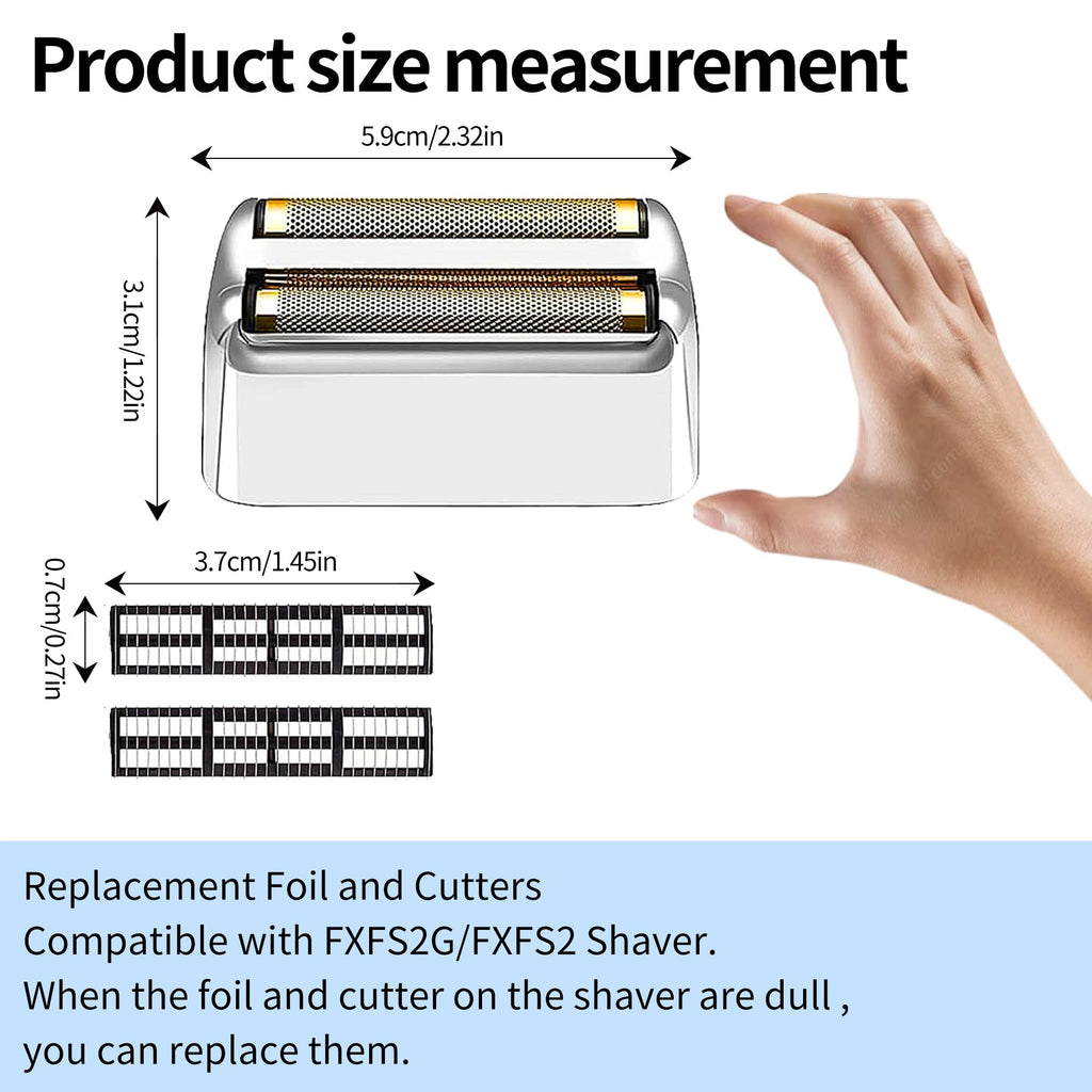 1 Pack Professional Replacement Foil and Cutters for BaBylissPRO Barberology Double Foil Shaver, Compatible with BaBylissPRO Barberology FXFS2 Shaver，Silver