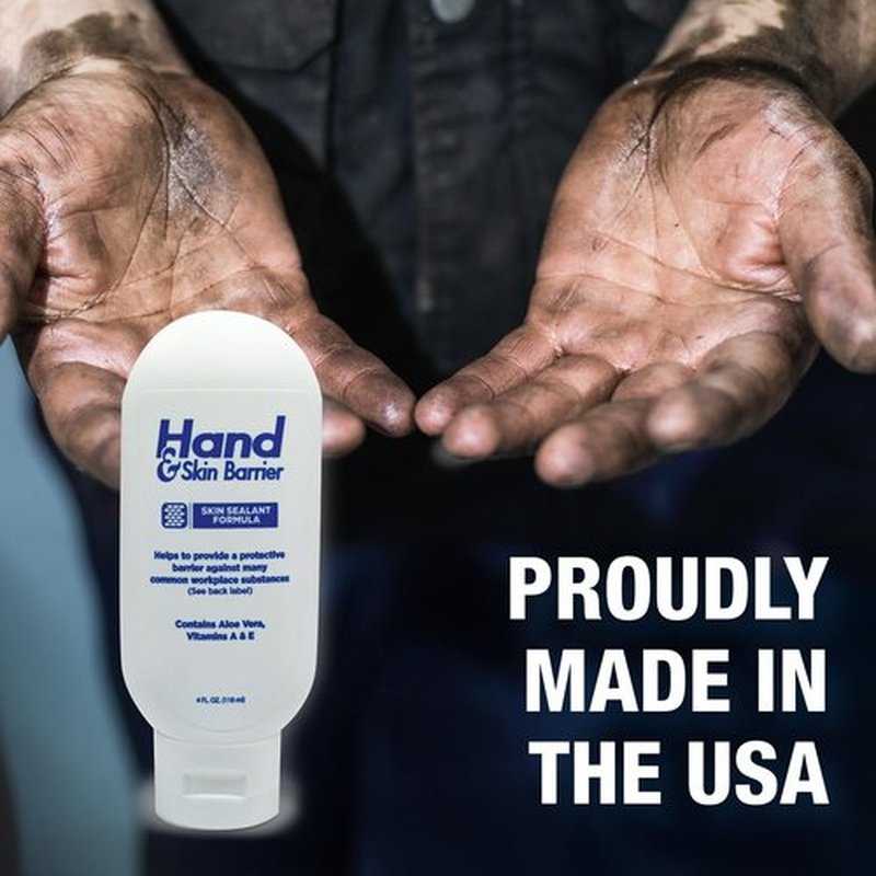 CoreTex Hand & Skin Barrier Cream - 4oz Bottle of Skin Protection Cream for Workers, Mechanics, and Gardeners Against Common Workplace Substances - Quick Drying & Non-Greasy