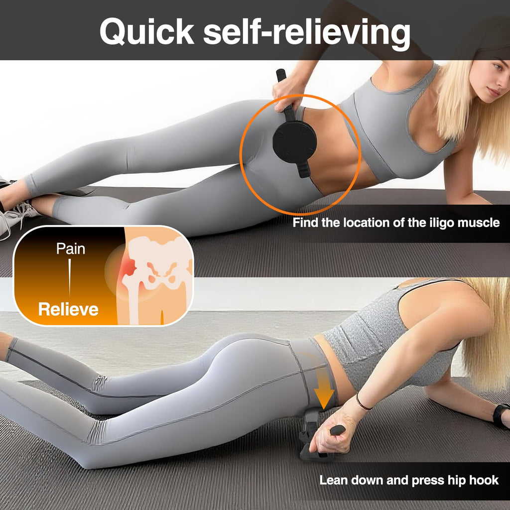 Telyora Psoas Release Tool-Hip Flexor Release Tool Fully Adjustable for Iliacus,Waist Pain Sciatica,Back&Posture Relief,Massage Hook and Trigger Point Massage Tool