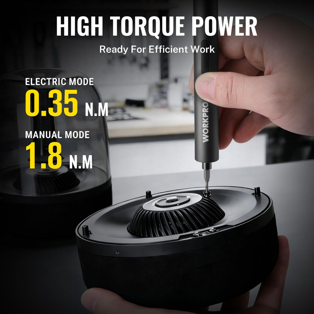 WORKPRO 20-in-1 Mini Electric Screwdriver with Magnetizer & S2 Steel Bits, 3.6V Rechargeable Precision Screwdriver Set for Electronics, Phone, Camera, Laptop & Watch