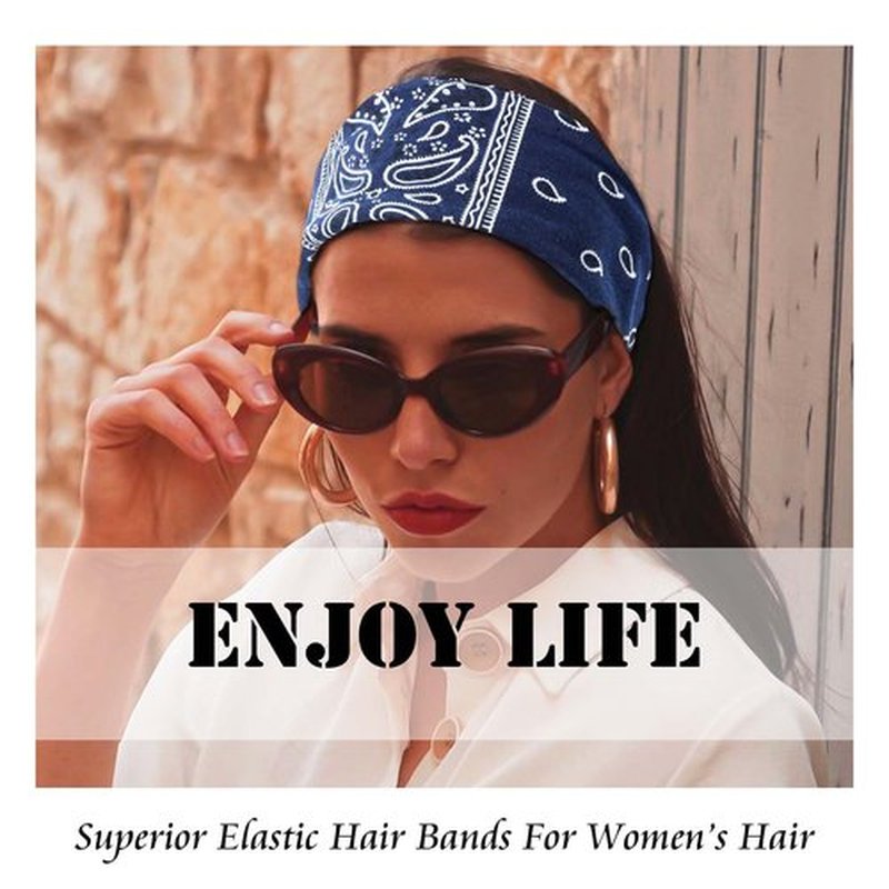 STGDAK Paisley Bandana Headbands Wide Boho Head Bands For Women Fashion Hair Wraps Elastic Turban Knotted Head Scarf Cotton Hair Band Soft Sweatband Non Slip Headband For Women Girls Yoga Workout
