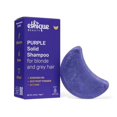 Ethique Purple Shampoo Bar - Tones Brassy Hair, Plastic-Free & Vegan | 3.88 oz - Formerly Tone It Down