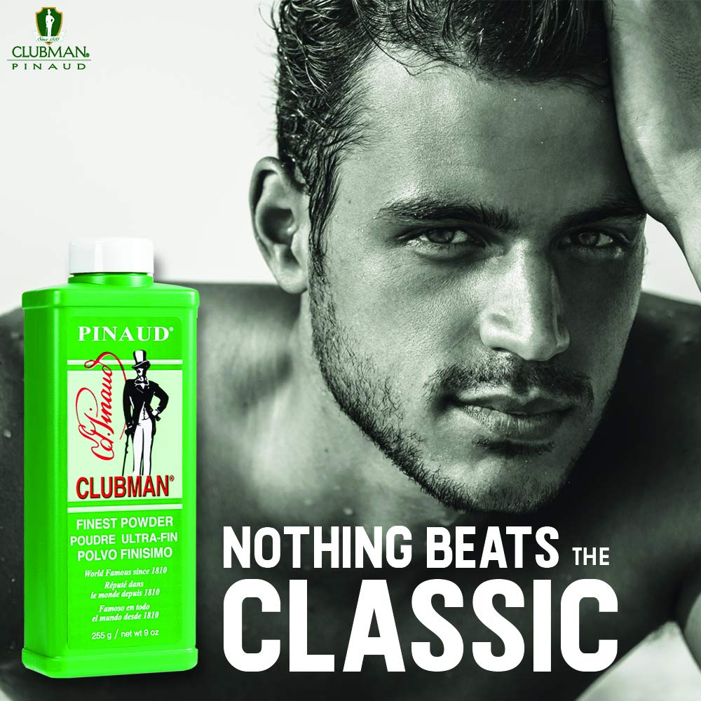 Clubman Pinaud Finest Powder, Classic White Powder for Men, Protection Against Sweat and Body Odor, 9 Oz X 2 Packs