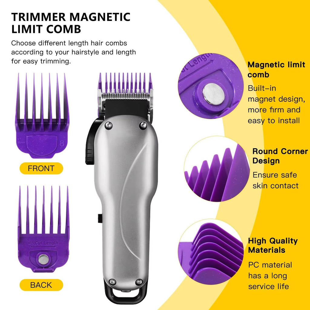 WELURE for Andis Clipper Guards 10-Pack - Magnetic Guide Combs for Master/MBA/MC-2/PM-1/PM-5 Models