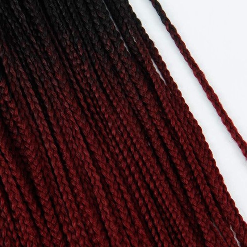 6 Packs Crochet Braids Box Braids Crochet Hair Synthetic Crochet Hair Pre-looped Crotchet Braids for Black Women 22 Inch (ombre wine red, 22inch)
