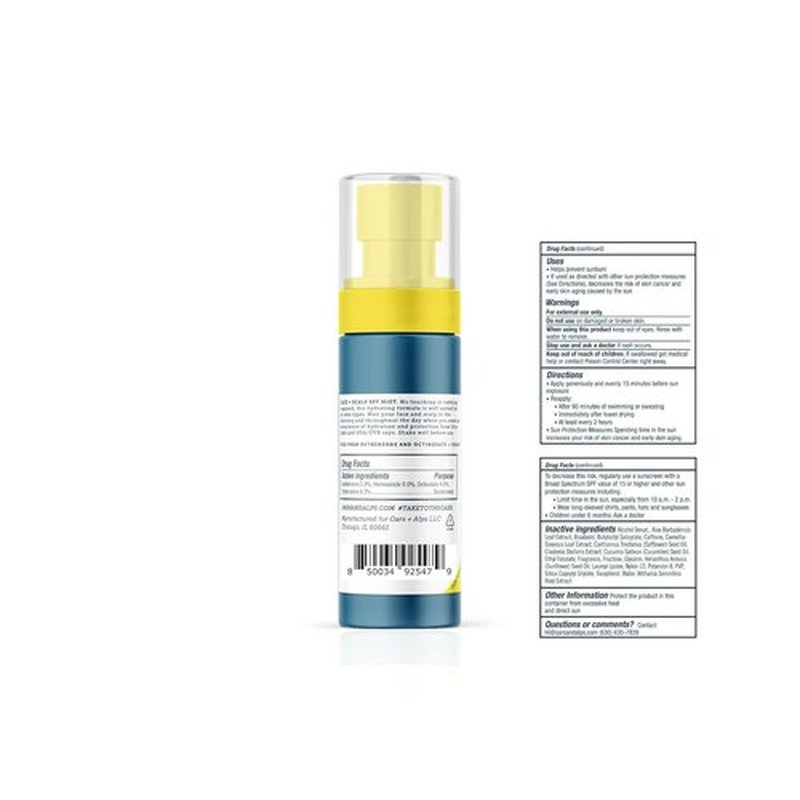 Oars + Alps SPF 35 Face & Scalp Sunscreen Spray Mist - Water & Sweat Resistant, Aloe Vera & Cucumber, 1.5oz