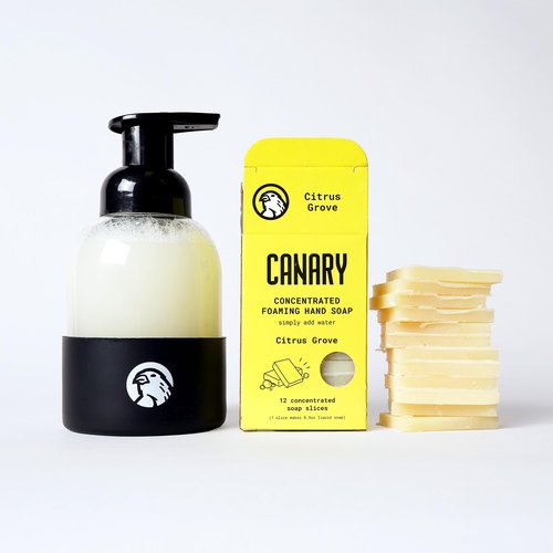 Canary Citrus Grove Foaming Hand Soap Refill Bars - Non-Toxic Refillable Zero Waste Hand Wash Concentrate with Coconut Oil - All Natural, Moisturizing, Organic (makes 24 bottles of liquid soap)