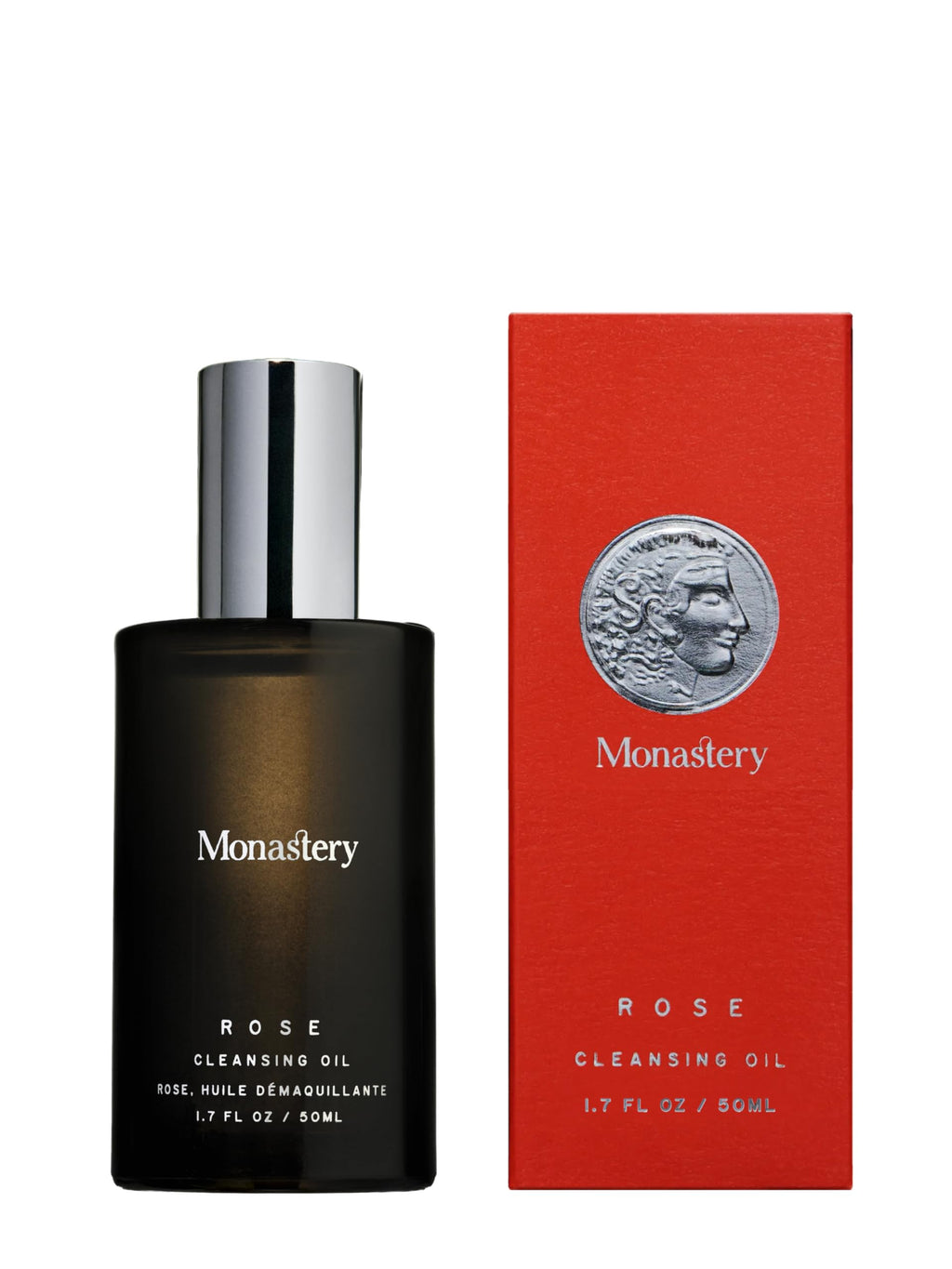 Monastery Rose Facial Cleansing Oil - 100 Petals of Rose Bourbonia from Reunion Island - Makeup Melting Cleansing Oil for Nourished, Balanced Skin - 1.70fl oz (50ml)