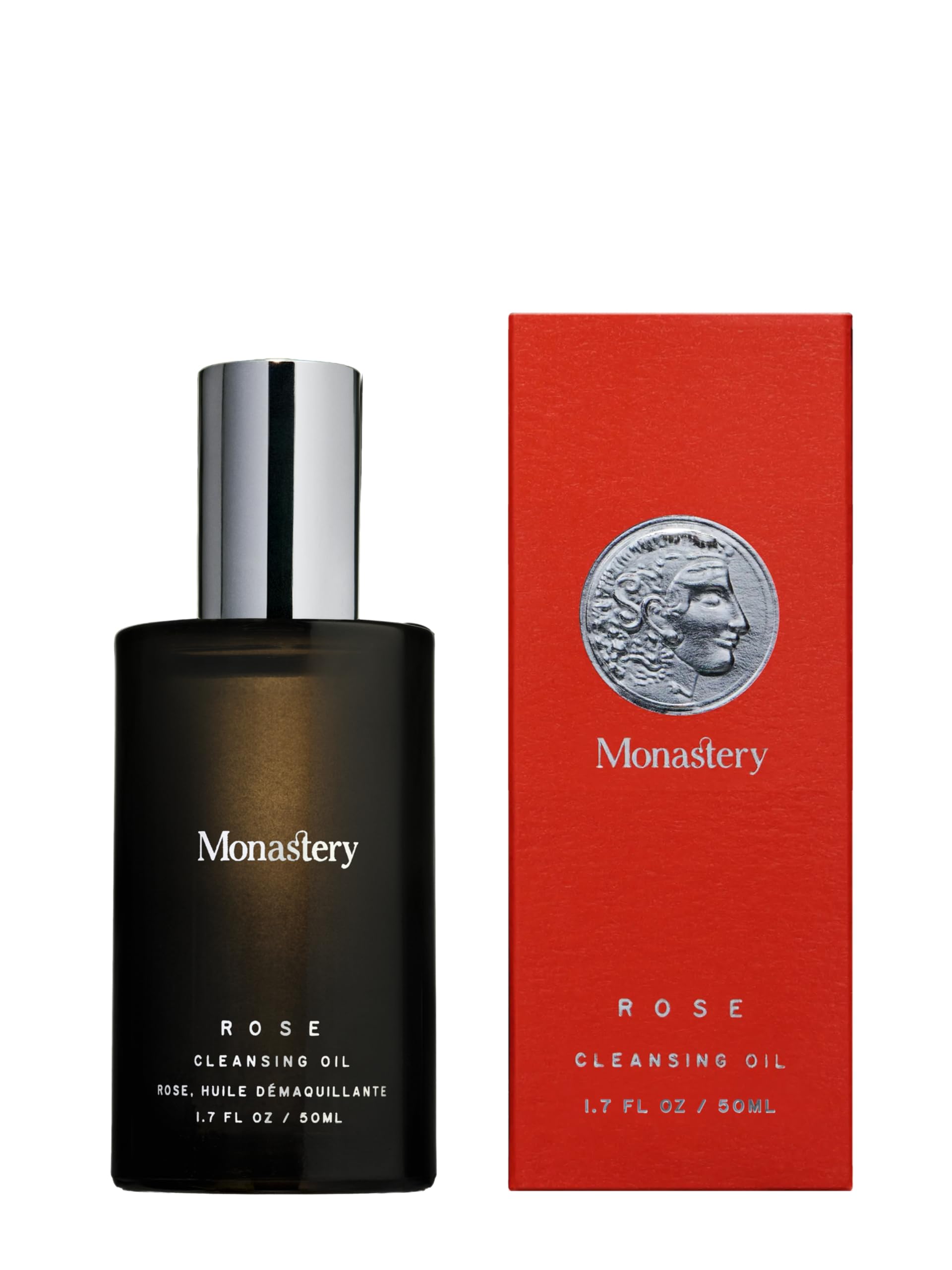 Monastery Rose Facial Cleansing Oil - 100 Petals of Rose Bourbonia from Reunion Island - Makeup Melting Cleansing Oil for Nourished, Balanced Skin - 1.70fl oz (50ml)