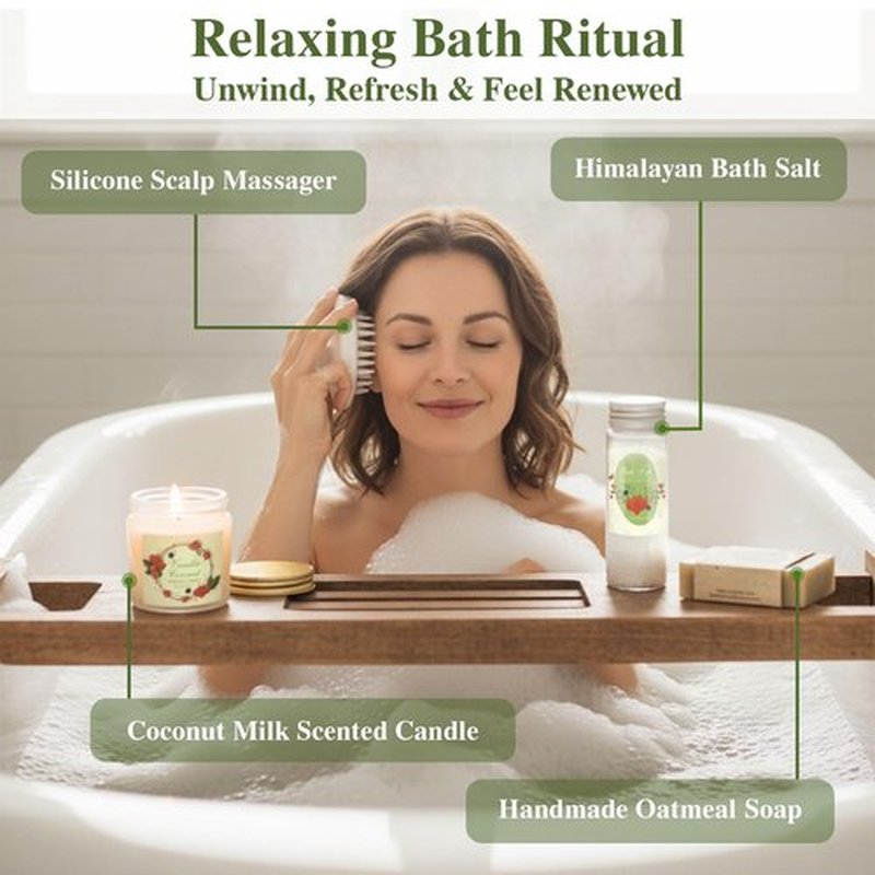 LUVTRACE Self Care Gifts for Women Spa Gift Baske Box with Blanket, Candle, Bath Salt & Tumbler — Birthday, Get Well Soon, Thinking of You, Valentine’s Day Mother’s Day Best Friend Birthday