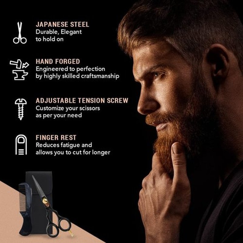 Hair Scissors Set – Large and Small Hair Cutting, Hairdressing and Trimming Black Scissors, Family Care Pack