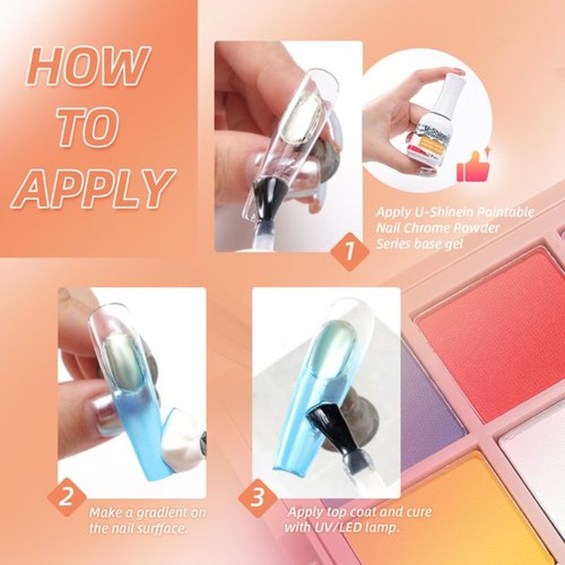 Nail Pigment Powder Palette Set, 16 Colors Ombre Nail Powder Palette with 100pcs Sponges & Tweezers French Aura Nails Ombre Nail Brush Nail Long-lasting Manicure Art DIY Accessories