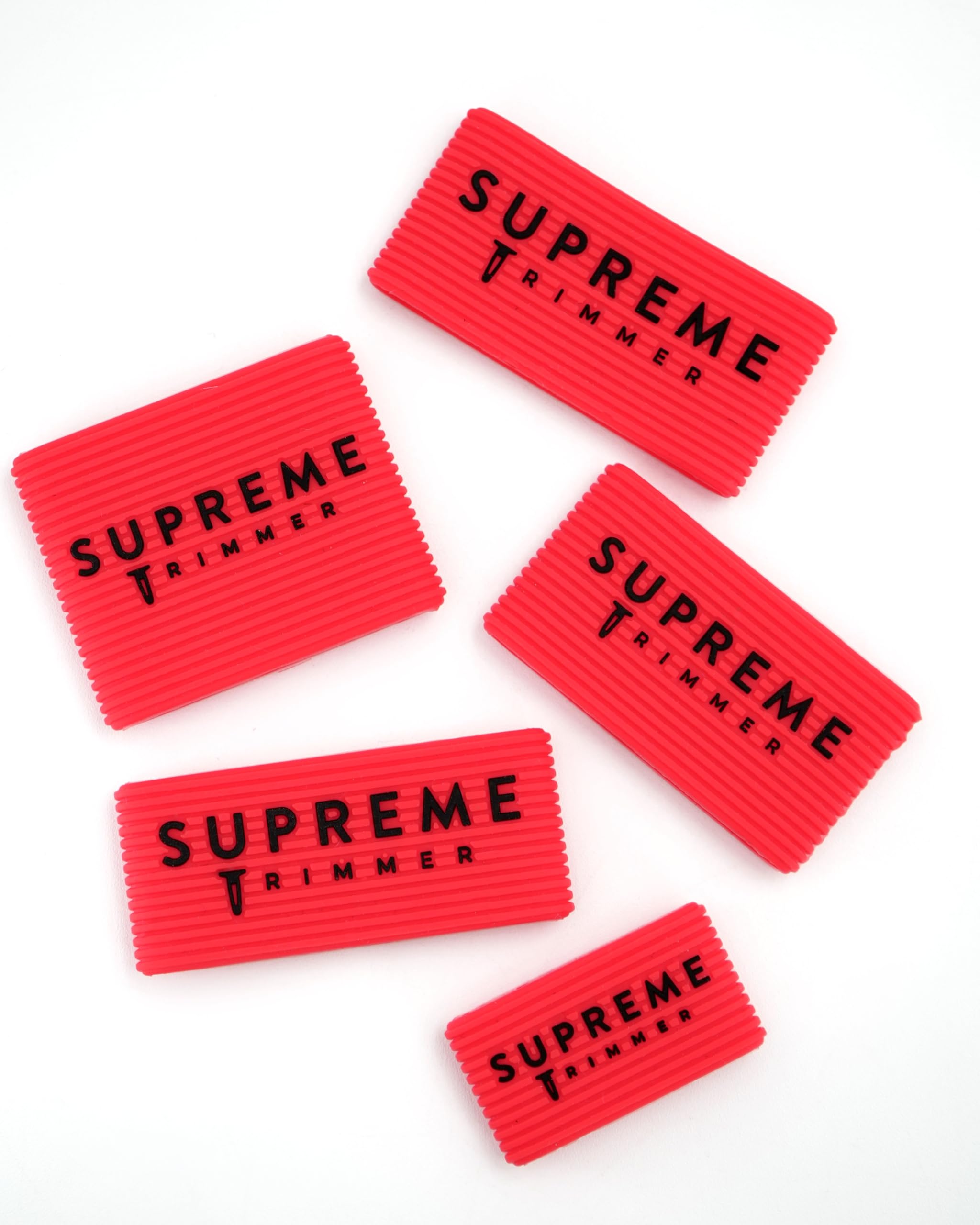 Clipper Grip SGR50 Professional Barber Grippers by Supreme Trimmer | 5 Piece Non-Slip Clipper Grips, Barber Sleeve for Clipper, Trimmer & Shaver | Red