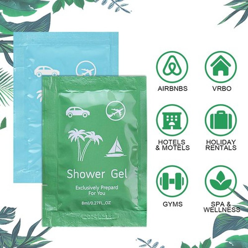 Bulk Hygiene Kits for Homeless ,Travel Size Body Wash and Shampoo Bulk 0.28fl Oz,Travel Size Shower Gel Set，Shampoo Bulk Travel Size ,Hotel Supplies for Guests (0.28fl Oz(Pack of 50), 50, Count)