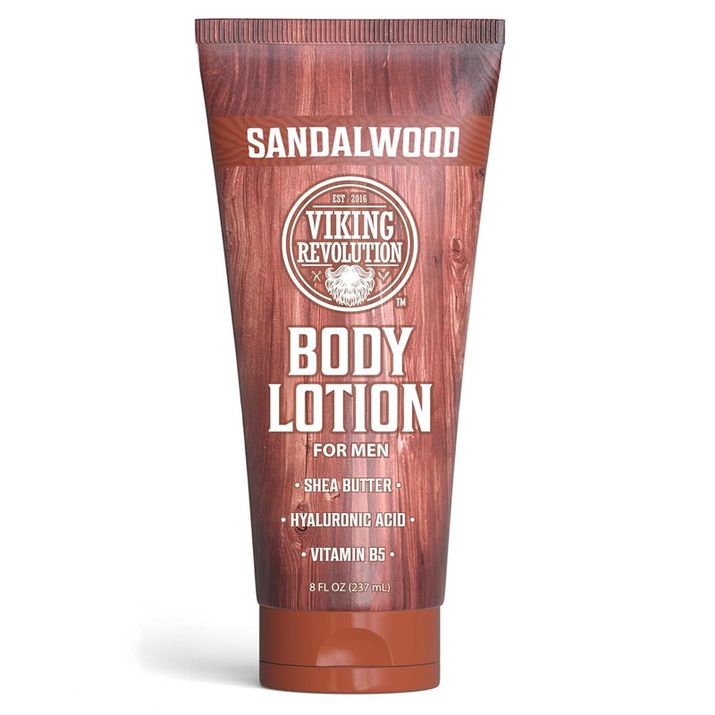 Viking Revolution Sandalwood Body Lotion for Men - Nourishing Hydration with Shea Butter & Vitamin B5 | 8oz