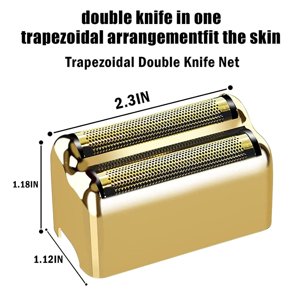 Shaver Replacement Foil and Cutters compatible with BaBylissPRO Barberology Double FXFS2 (2PC Gold)