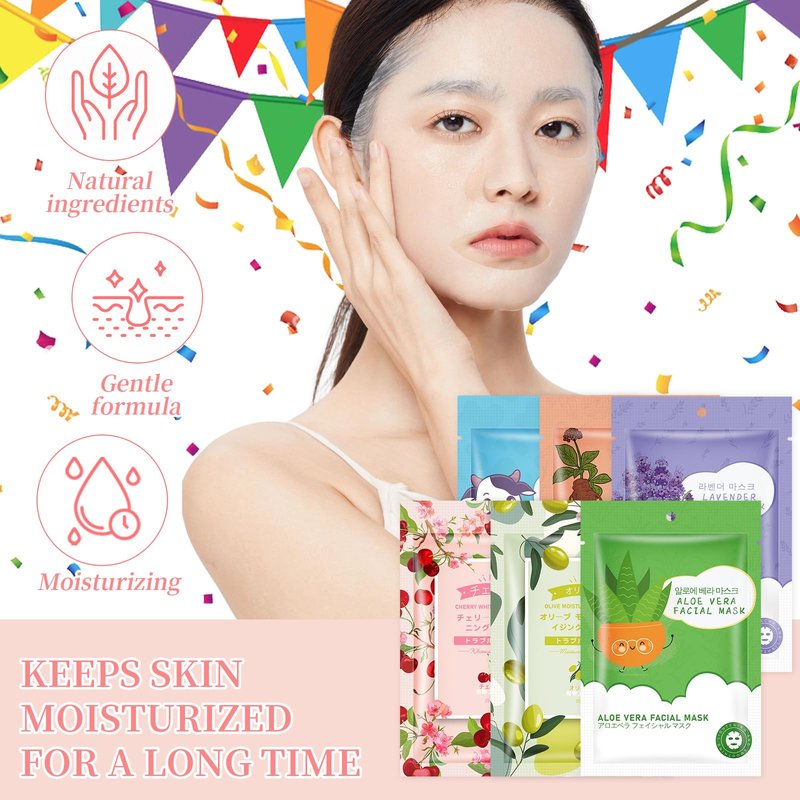 GUOYAOLIFU 12 Pack Sheet Face Masks Skincare for Women,Hydrating Face Masks Suitable for Dry Sensitive Skin,Bulk Facial Mask Gifts Set for Skin Care,Home Skincare Spa for All Skin Types