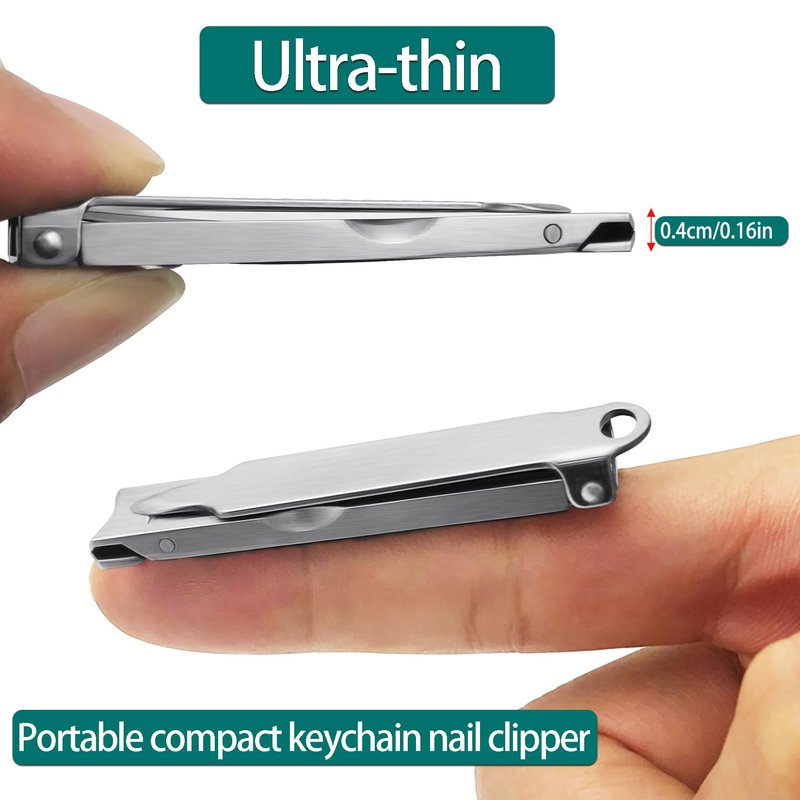 XGIZMOO Small Nail Clippers for Men,Ultra Thin Mini Nail Clipper Keychain,Portable Travel Nail Trimmer