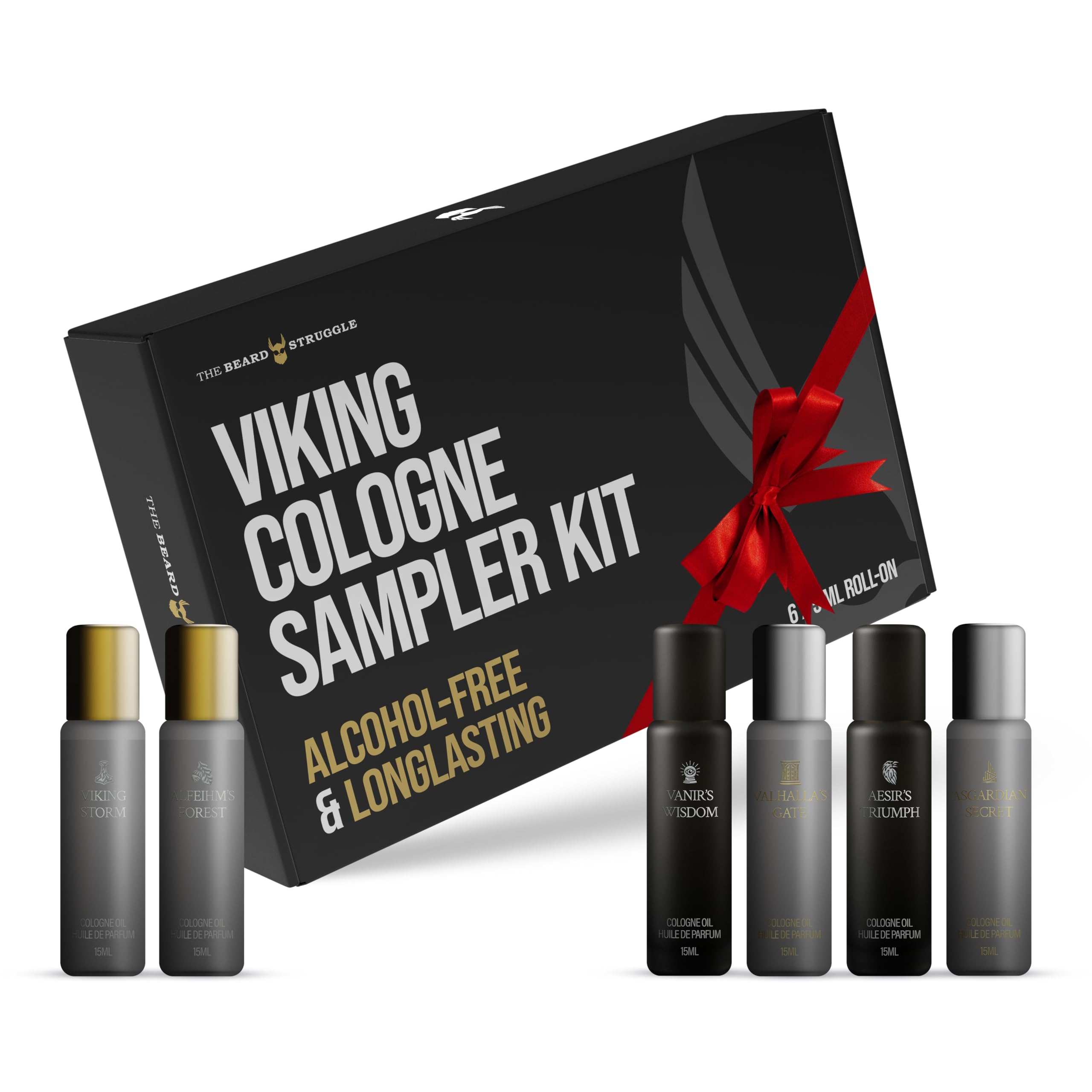 The Beard Struggle Viking Cologne Sampler Kit, Set of 6 Premium Concentrated Colognes for Men – 6x More Longer Than Traditional Mens Colognes Gift for Him, Signature Fragrances