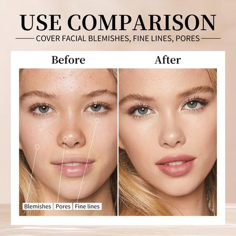 AOAZXBB Air Brush Makeup Foundation Lightweight Breathable Spray Foundation Makeup for Mature Skin-02 Beige