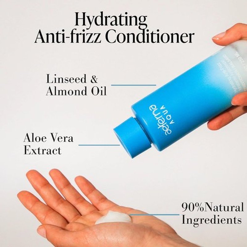 Aeterna AQUA Anti-Frizz Conditioner - Deep Hydration with Aloe Vera & Natural Oils for All Hair Types | Sulfate-Free - 250 ml