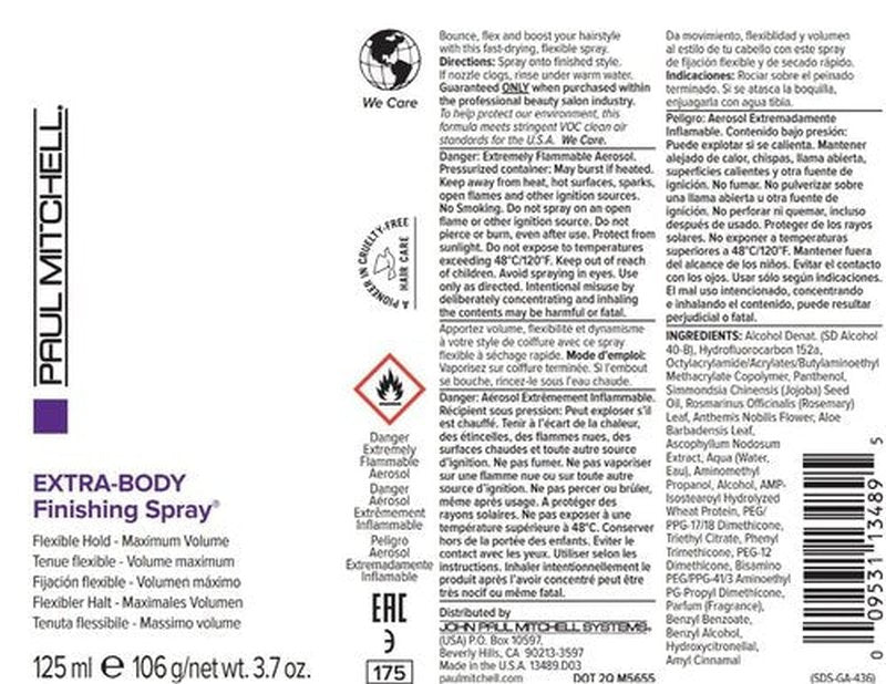 Paul Mitchell Extra-Body Hairspray - Flexible Hold & Maximum Volume | Humidity Resistance for Fine Hair