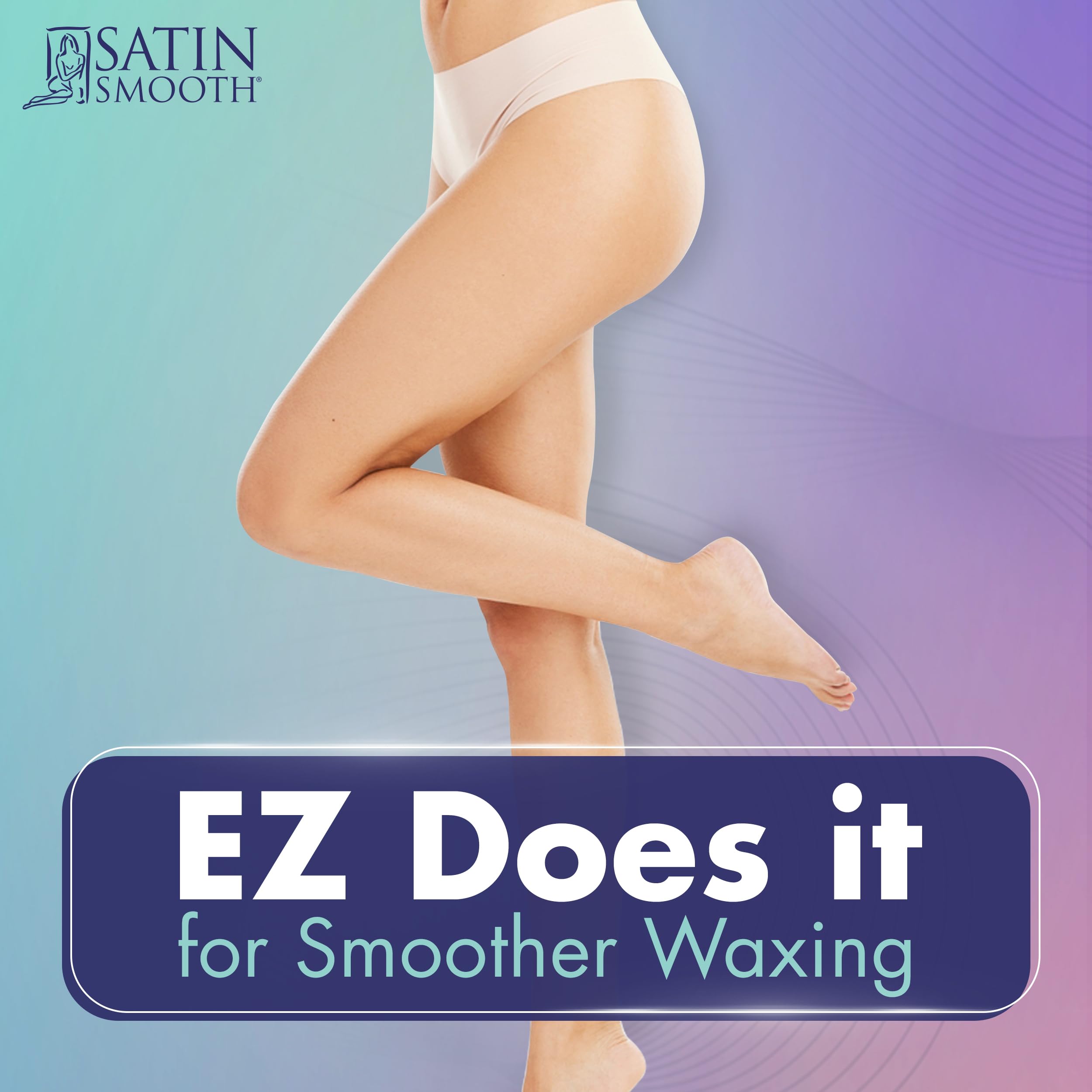 Satin Smooth EZ Grip Muslin Wax Strips – Professional Hair Removal Waxing Strips for Body & Face, 100 Count
