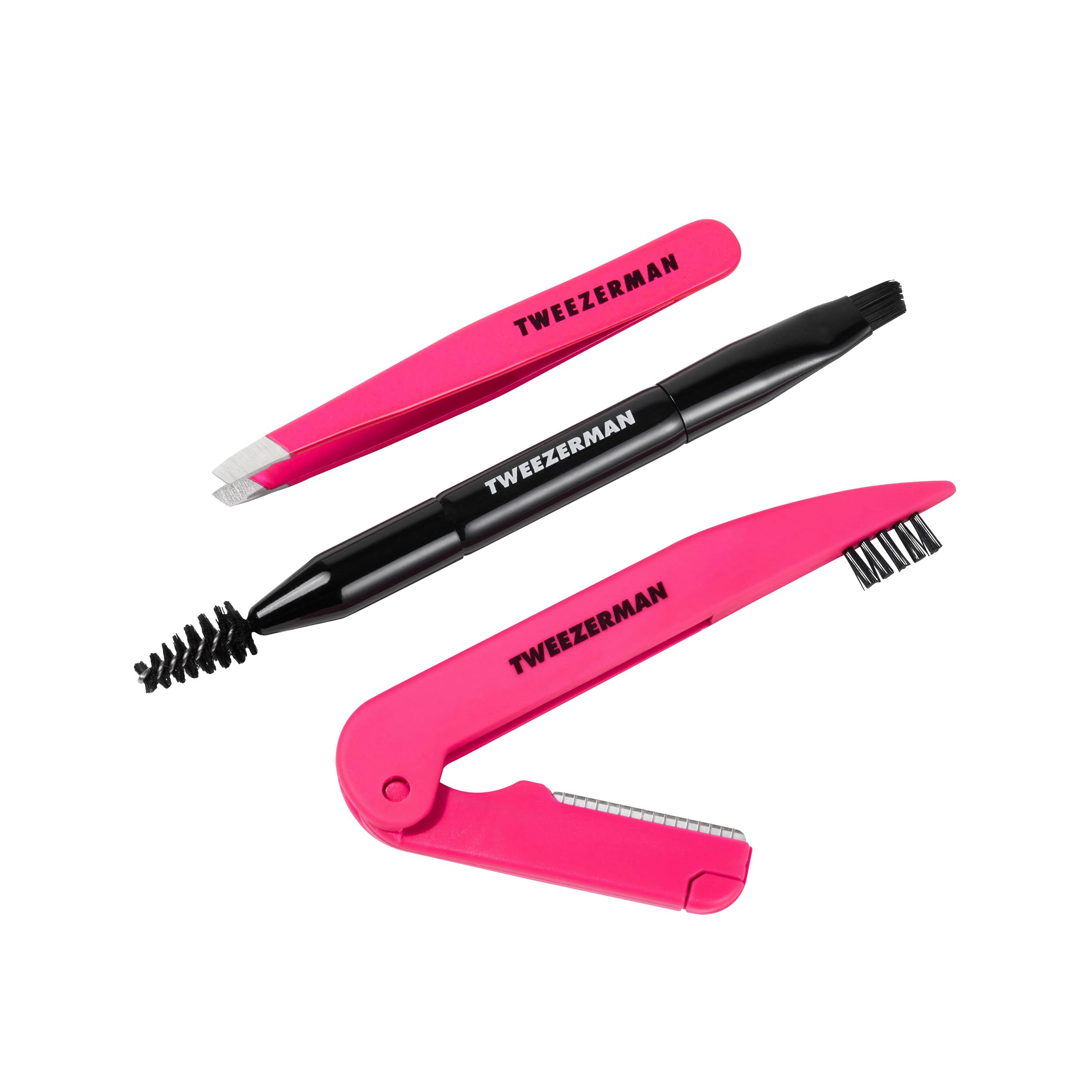 Tweezerman Mini Brow Rescue Kit Pink & Black