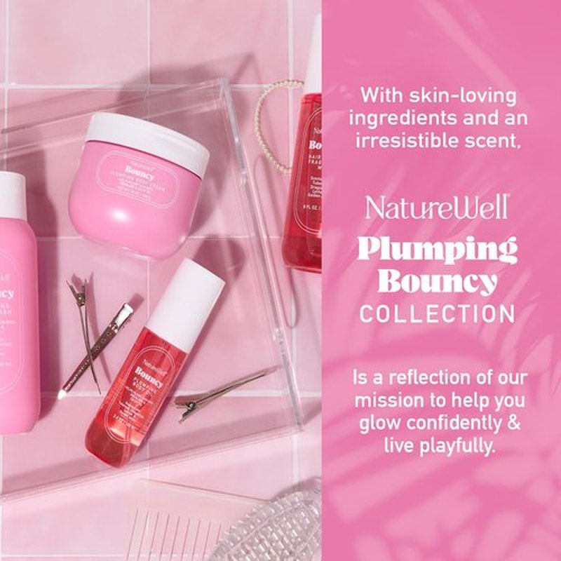 Nature Well Bouncy Body Cream - Lightweight, Quick-Absorbing Formula for Firm, Smooth Skin | 12 Oz, Tuberose & Dragonfruit Scent