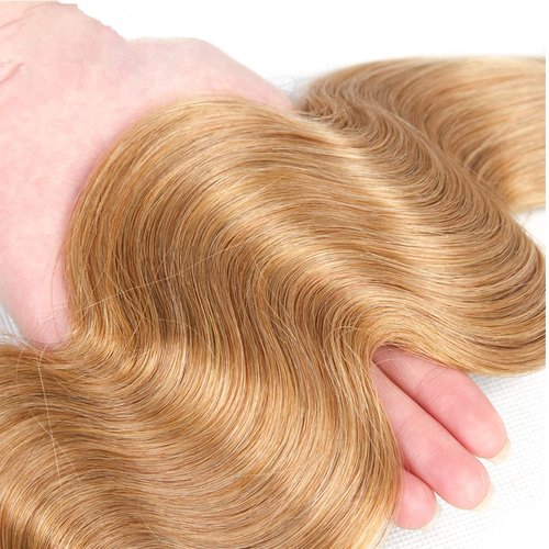 28 30 32 Inch Color 27 Body Wave Bundles Human Hair Honey Blonde Human Hair Bundles Virgin Hair 3 Bundles Blonde Body Wave Bundles Hair Extensions 150g
