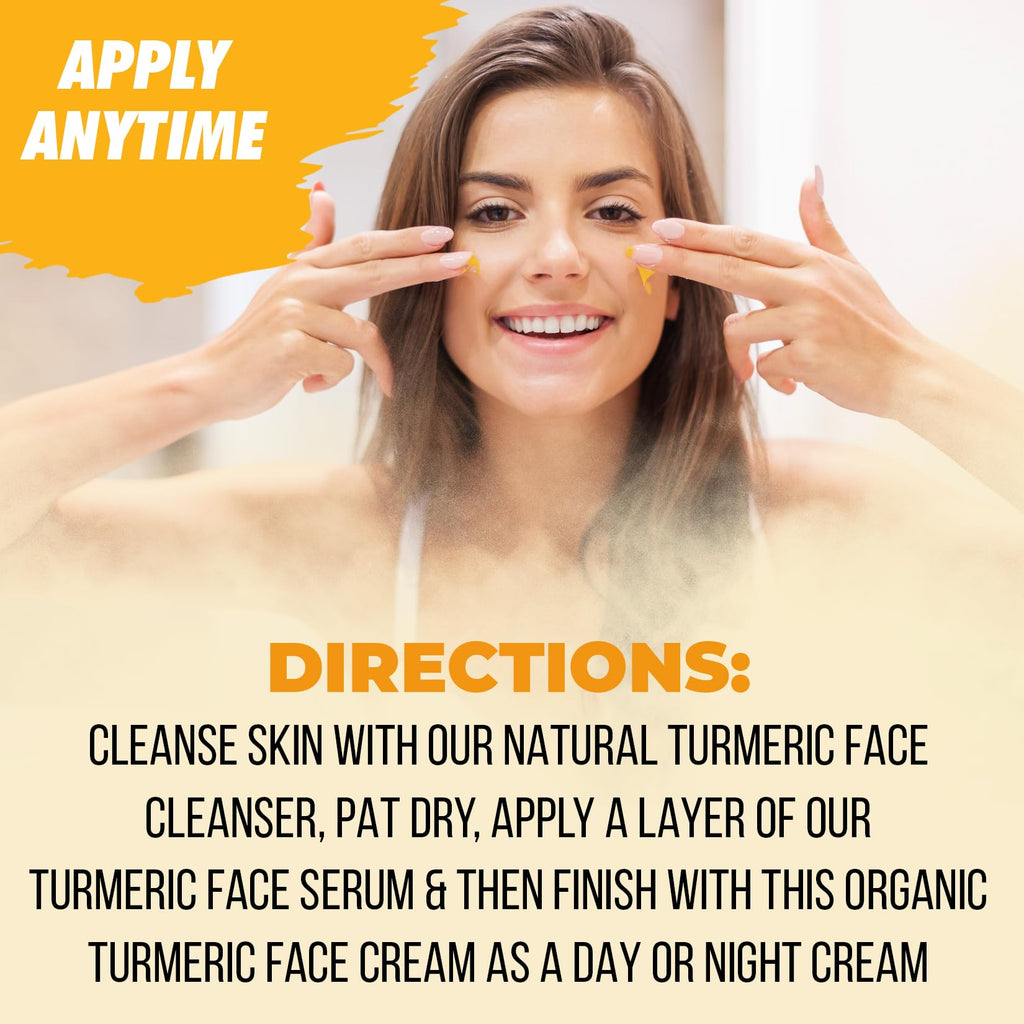 Turmeric Cream for Skin Brightening - All Natural Face & Body Turmeric Skin Lotion - Turmeric Cleanses Skin, Fights Acne, Evens Tone, Marks, Sun Damage, & Age Spots - Pure Turmeric Cream (Large)