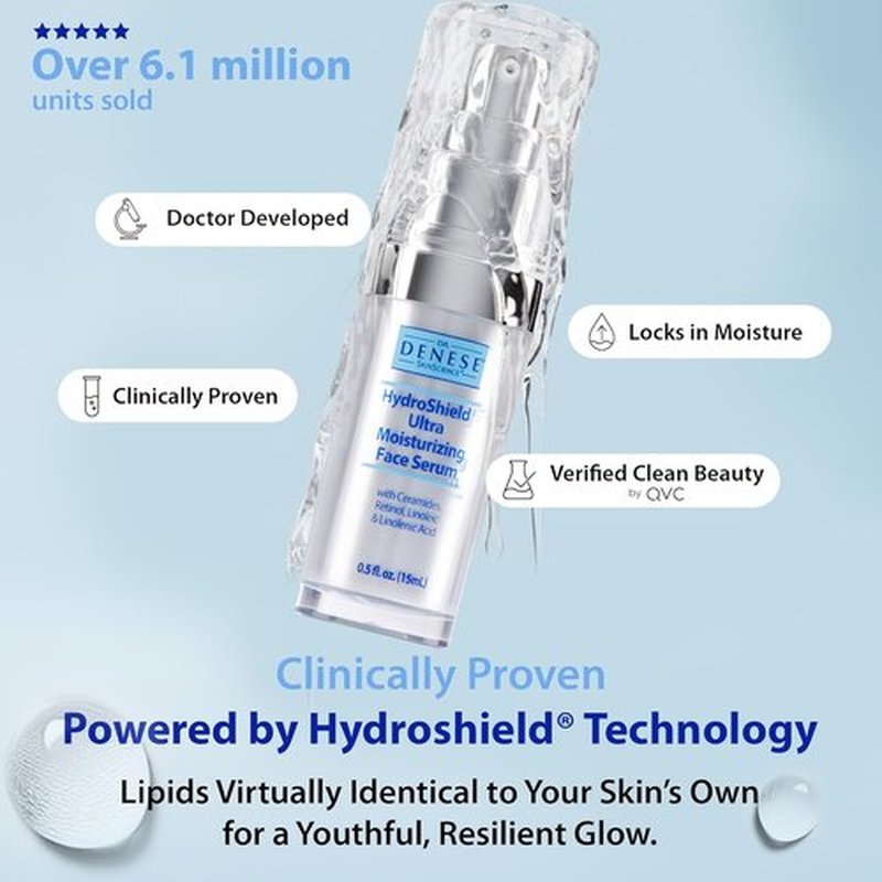 Dr. Denese SkinScience HydroShield Retinol Serum - Hydrating 0.5 oz Travel Size with Retinol & Ceramides
