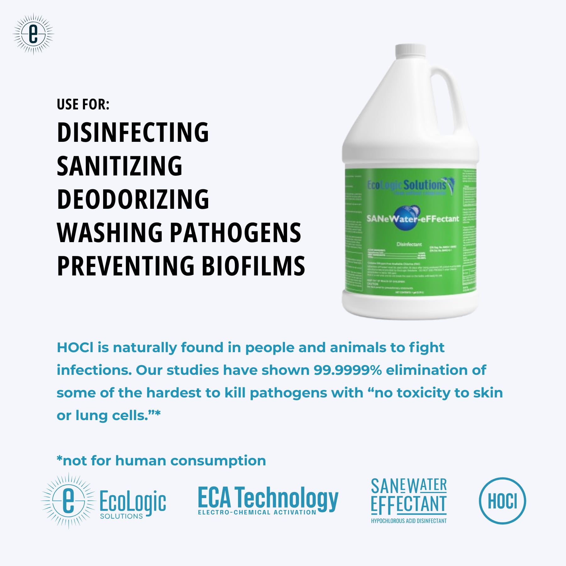 Ecologic Solutions Inc. SANeWater-eFFectant: Non-Toxic Hypochlorous acid (HOCl)