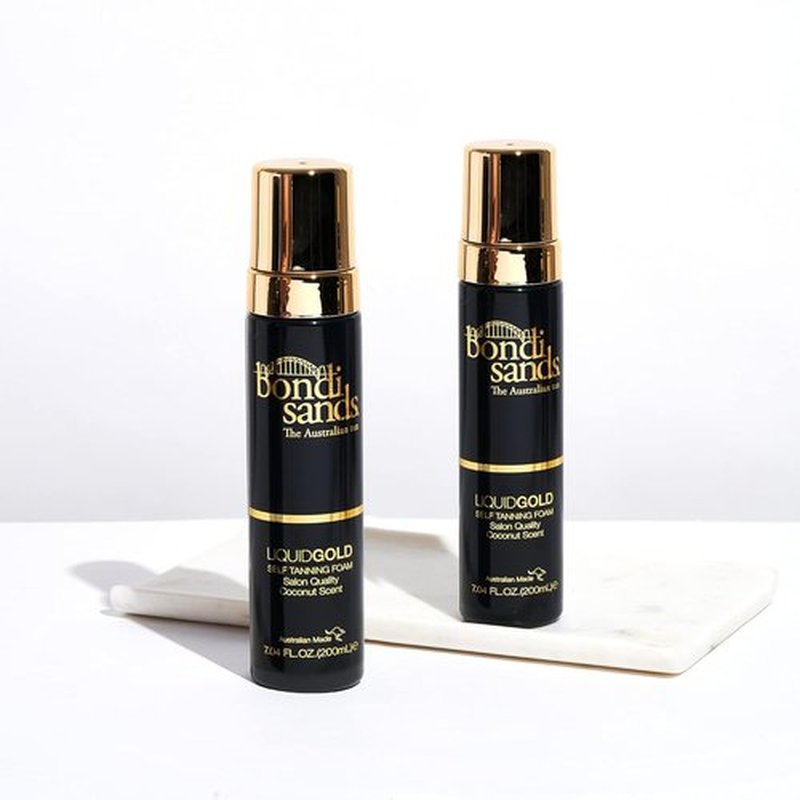 Bondi Sands Liquid Gold Self Tanning Foam - Lightweight Sunless Formula + Reusable Application Mitt