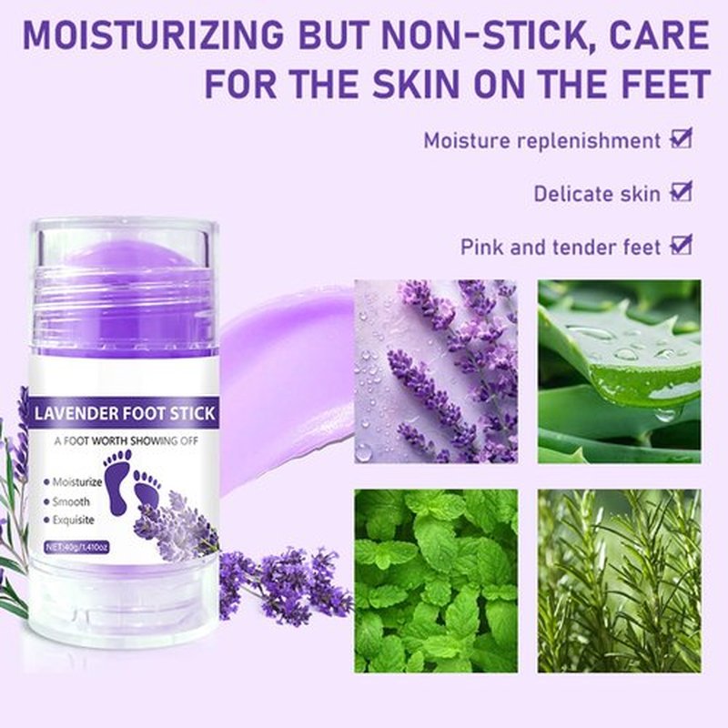 2Pcs Cracked Heel Sticks - Foot Balm Cream for Dry Cracked Feet with Lavender & ALoe Vera Deeply Moisturize and Soften Feet Calluses Rough Skin - Foot Moisturizer Lotion Stick for Women - 1.41oz