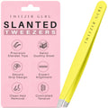 Tweezer Guru Tweezers for Women Facial Hair & Men – Precision Slant-Pointed Eyebrow Tweezer for Ingrown Hair, Blackhead & Splinter Removal (Yellow)